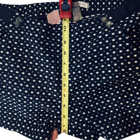 FOREVER 21 Textured Navy/White Shorts Medium Square Button-Front Grosgrain Waist - Picture 13 of 16
